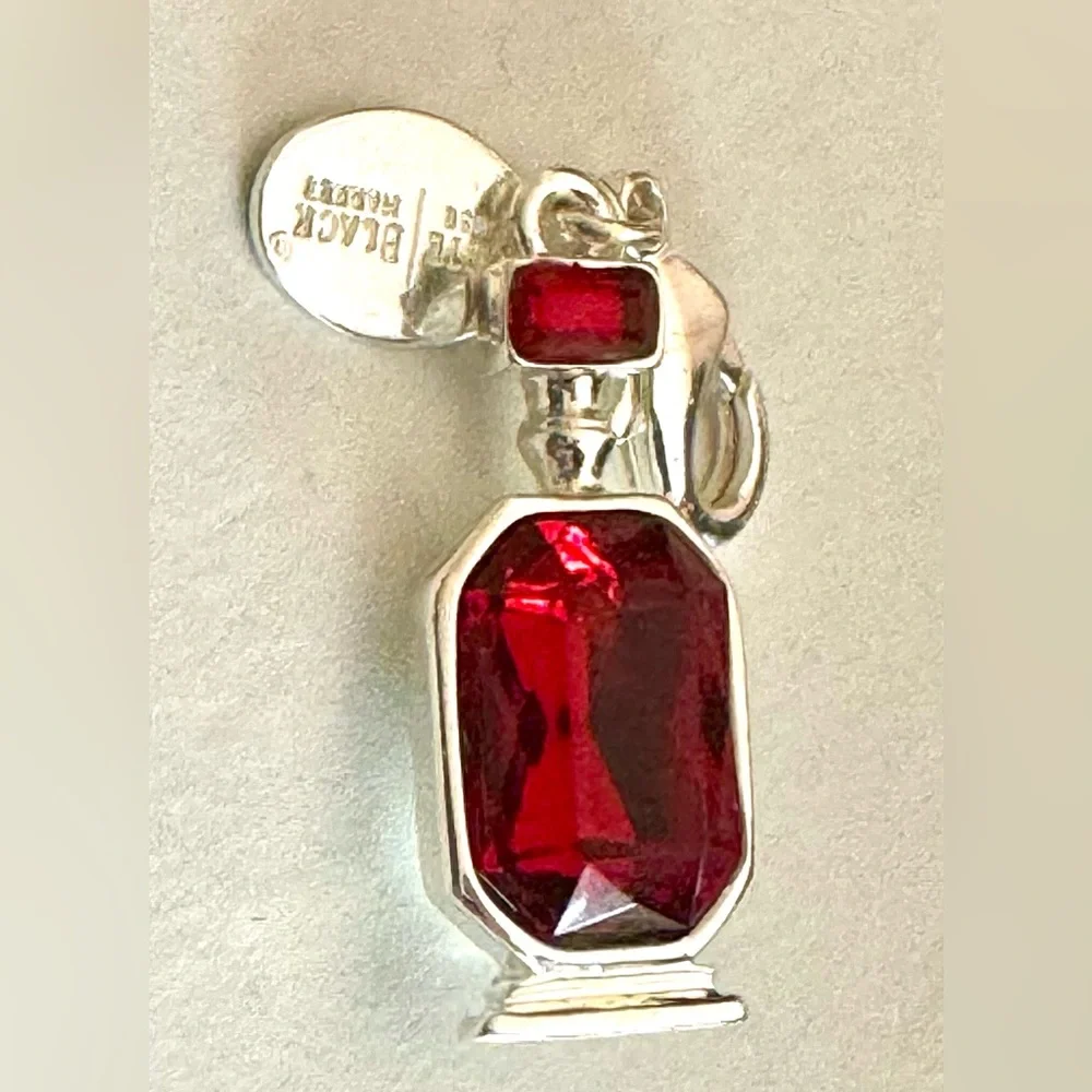 WHITE HOUSE BLACK MARKET Bag Charm Zipper Pull Keychain Ruby Crystal